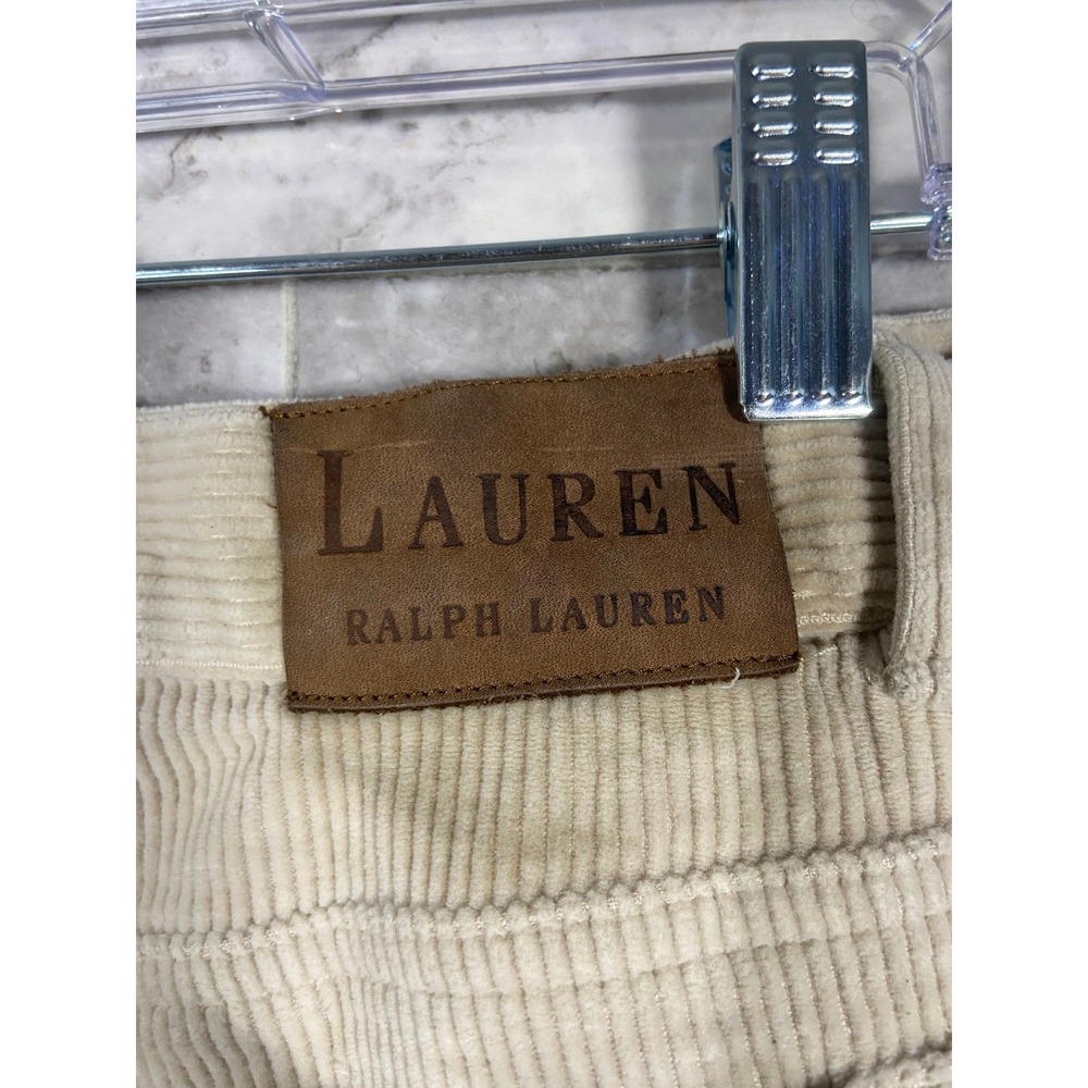 Lauren Ralph Lauren Beige Corduroy Pants Women's Size 16 Wide Leg Casual *FLAW - Picture 11 of 13